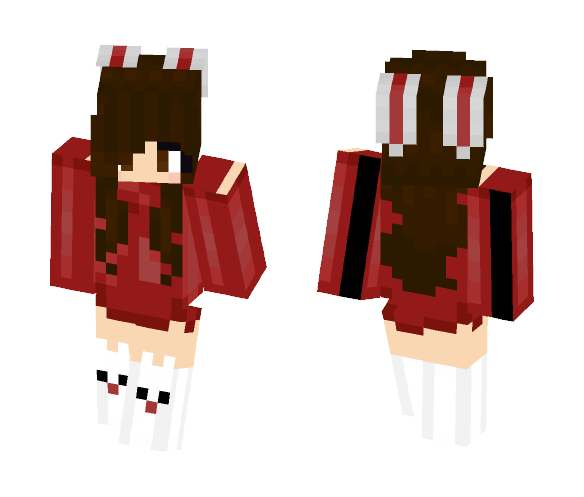εqυαs ∫ Red Bunny Girl - Girl Minecraft Skins - image 1