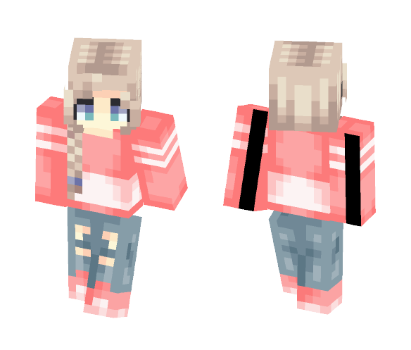 Pinkish sweater idk thinhgy - Female Minecraft Skins - image 1