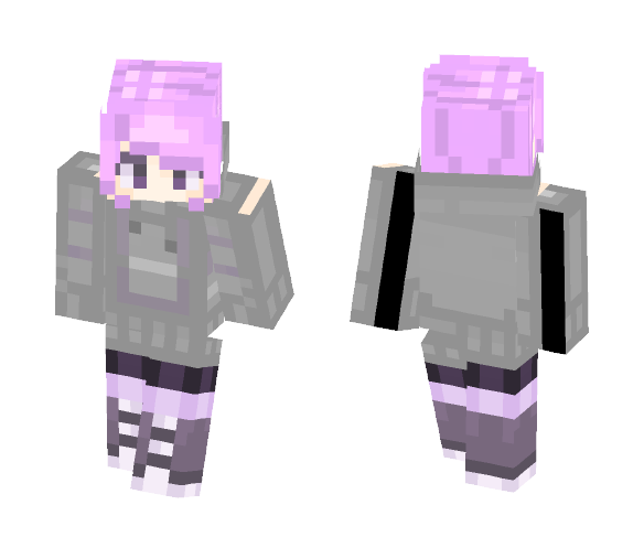 grey hoodie - Female Minecraft Skins - image 1