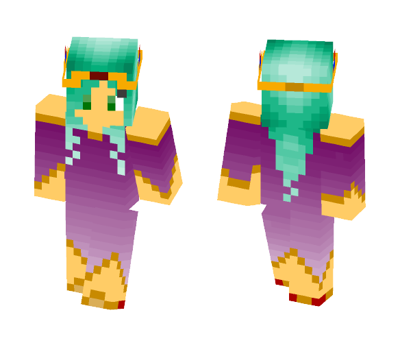 Purple and Turquoise Princess - Female Minecraft Skins - image 1