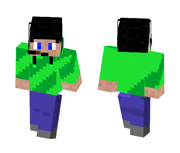 Striped Green Hoodie - Male Minecraft Skins - image 1