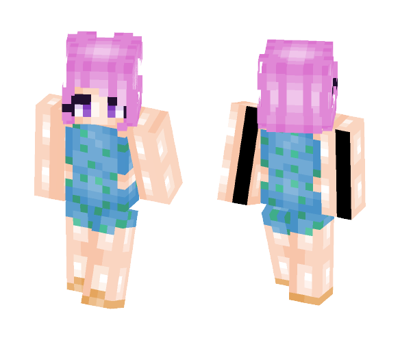 ♡ Ocean Blue Polka ♡ - Female Minecraft Skins - image 1