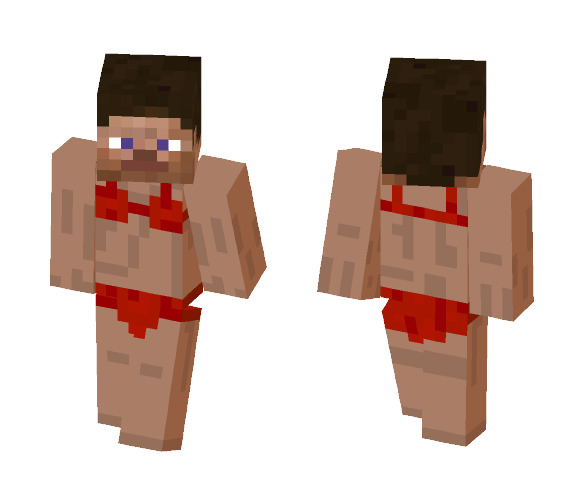 Red Bikini Steve - Interchangeable Minecraft Skins - image 1