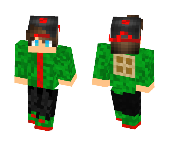 Green/Red Waffel Lover! - Male Minecraft Skins - image 1
