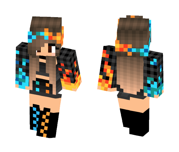 Fire & Ice Girl V2 - Girl Minecraft Skins - image 1