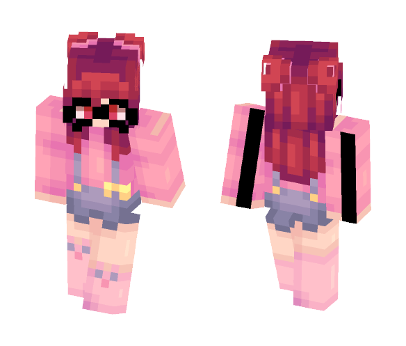 Flames :P w/ Redish Hair Glasses :P - Female Minecraft Skins - image 1