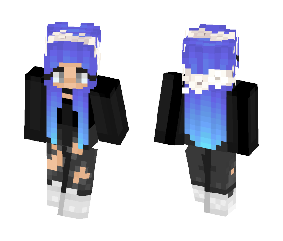 Blue/Purple hair cutie - Female Minecraft Skins - image 1