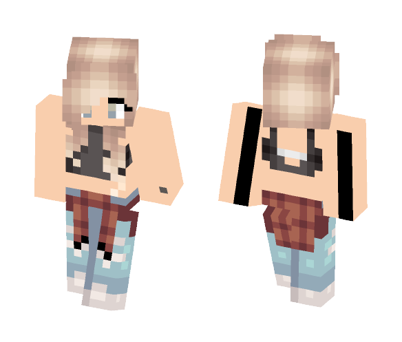 Cute crop top with ripped jeans - Female Minecraft Skins - image 1