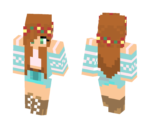 Summer cute flower girl - Cute Girls Minecraft Skins - image 1