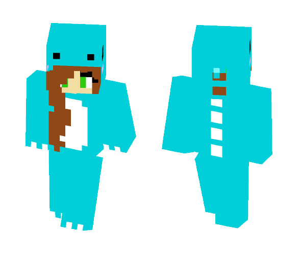 Blue girl -Dinosaur Onesie - Girl Minecraft Skins - image 1