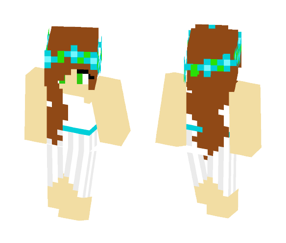 Blue girl -Dress 2 - Girl Minecraft Skins - image 1