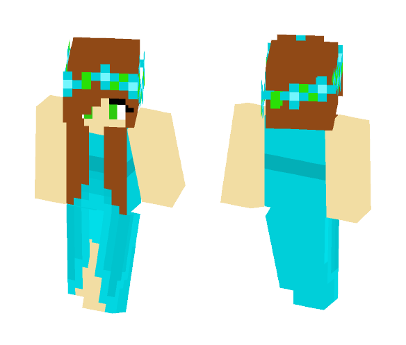 Blue girl -Dress - Girl Minecraft Skins - image 1