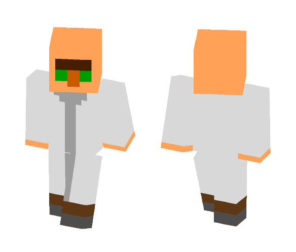 8-BIT Villager White - Male Minecraft Skins - image 1