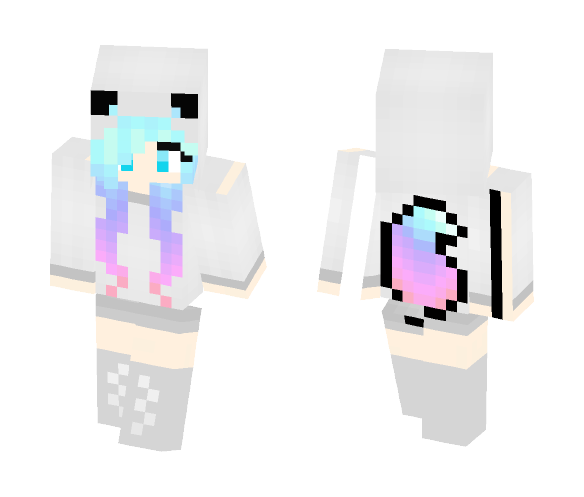 Rainbow wolf girl - Girl Minecraft Skins - image 1