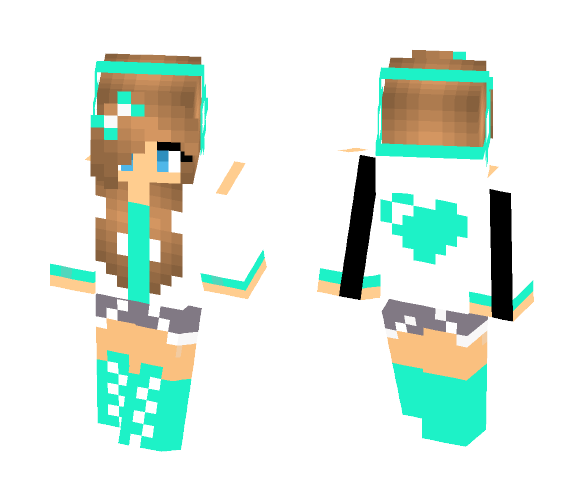 Pixel Heart Girl - Girl Minecraft Skins - image 1