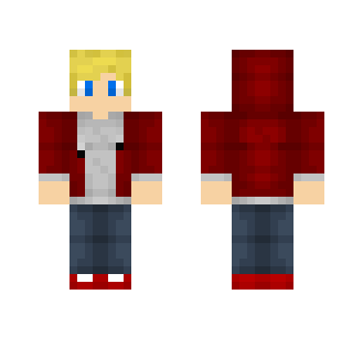 Blonde boy with red hoodie - Boy Minecraft Skins - image 2