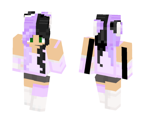 half lilac half black cat - Cat Minecraft Skins - image 1