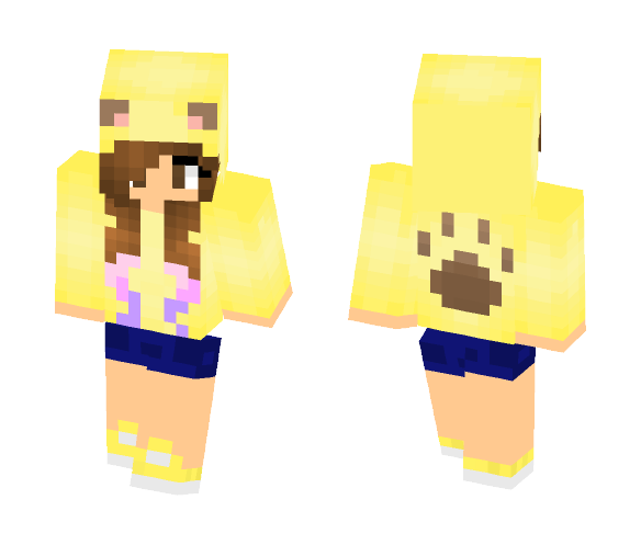 Animal Girl with dip dyed hair - Color Haired Girls Minecraft Skins - image 1