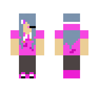 Female Gamer With Pink Hoodie - Female Minecraft Skins - image 2