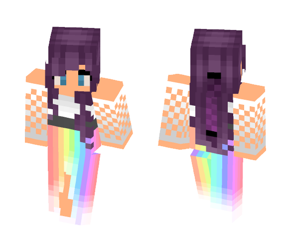 Cute girl with purple hair V2 - Color Haired Girls Minecraft Skins - image 1