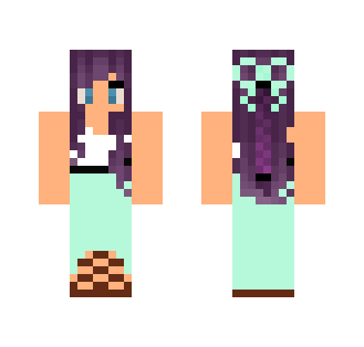 Cute girl with purple hair - Color Haired Girls Minecraft Skins - image 2