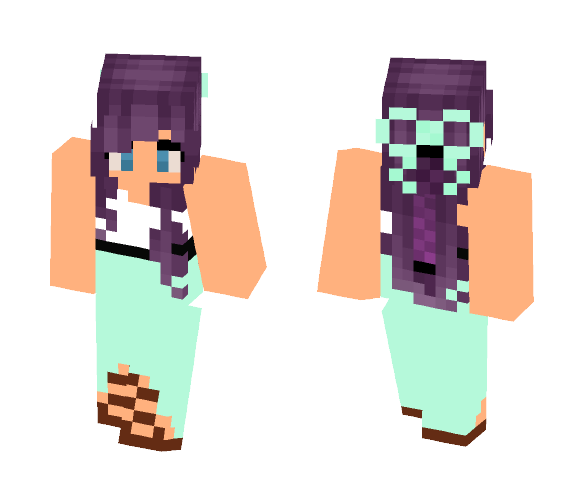 Cute girl with purple hair - Color Haired Girls Minecraft Skins - image 1