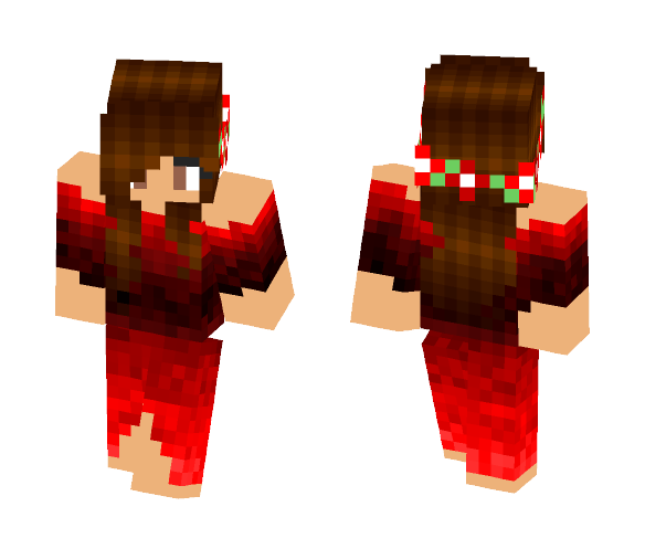 Girl in red dress - Girl Minecraft Skins - image 1