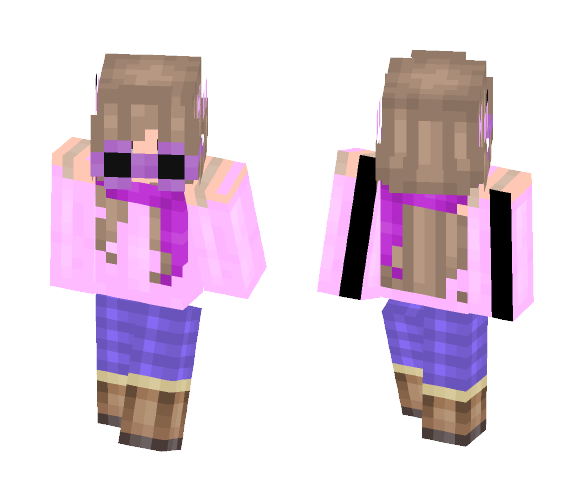 purple scarf w/ pink sweater - Female Minecraft Skins - image 1