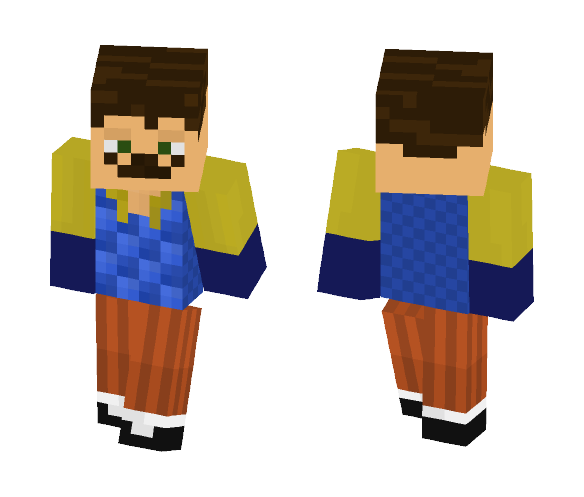 Hello Neighbor And Player - Male Minecraft Skins - image 1