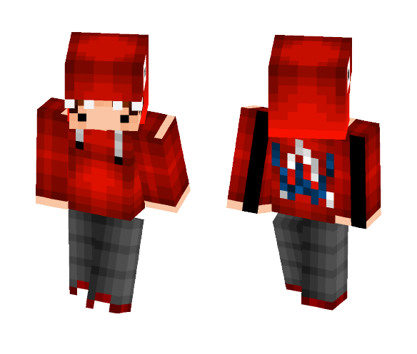 Red Alan Walker Hoodie - Male Minecraft Skins - image 1