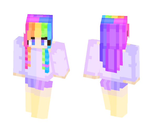Head Full Of Rainbow - Female Minecraft Skins - image 1