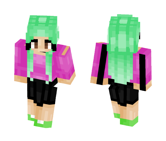Green and Purple - Female Minecraft Skins - image 1