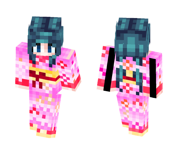 Japanese Girl In A Kimono ^ _ ^ - Girl Minecraft Skins - image 1