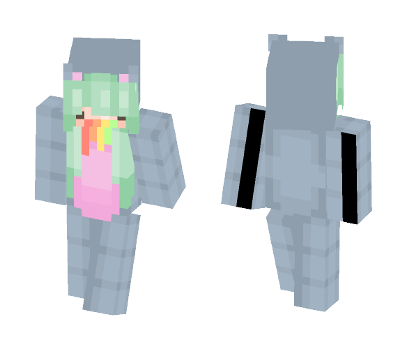 Girl Rainbow Puking Bear - Girl Minecraft Skins - image 1