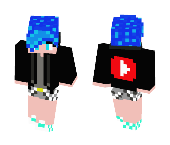 Blue Haired Youtube Girl - Color Haired Girls Minecraft Skins - image 1