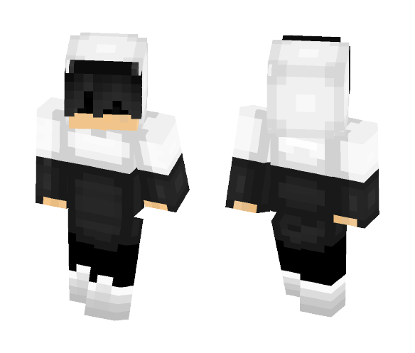 Black and white boy with black mask - Boy Minecraft Skins - image 1
