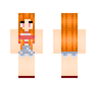 Girl / Orange Hair / Summer Style! - Color Haired Girls Minecraft Skins - image 2