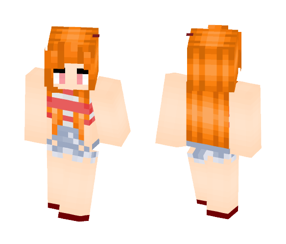 Girl / Orange Hair / Summer Style! - Color Haired Girls Minecraft Skins - image 1