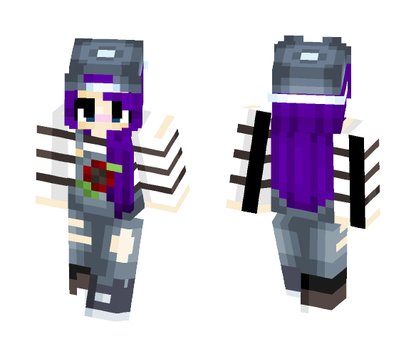 purple hair girl - Color Haired Girls Minecraft Skins - image 1