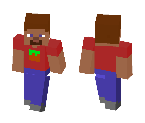 Smooth Red Shirt Steve - Male Minecraft Skins - image 1