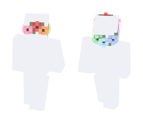 Rainbow Flower Crown Base - Flower Crown Minecraft Skins - image 1