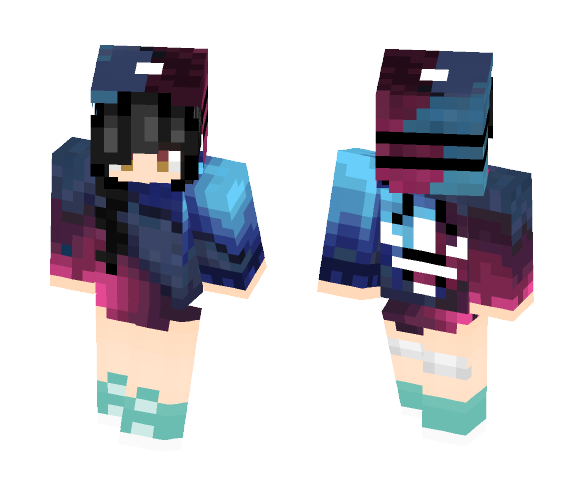 Girl in Galaxy Hoodie - Girl Minecraft Skins - image 1