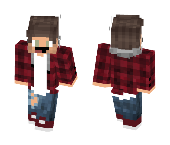 Red Flannel Sweater - Male Minecraft Skins - image 1