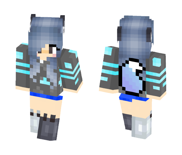 Diamond Ore Wolf Girl - Girl Minecraft Skins - image 1