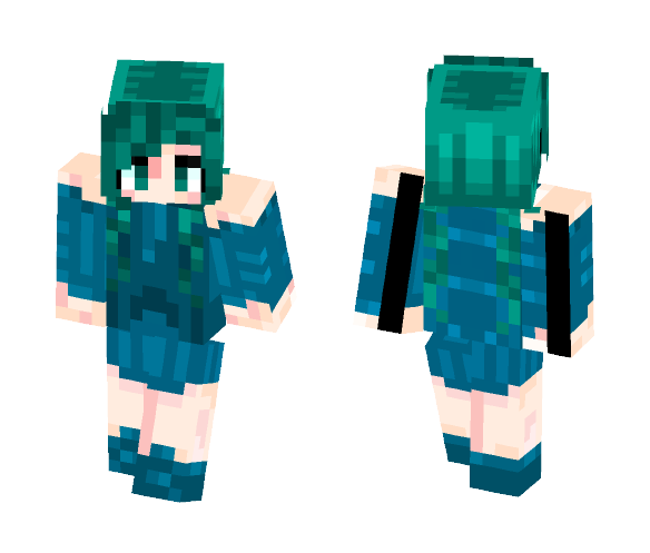 Cyan Girl - Girl Minecraft Skins - image 1