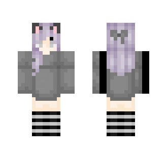 Gray Neko Cat Creature Thing - Cat Minecraft Skins - image 2