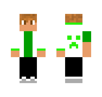 White w/ green hoodie boy - Boy Minecraft Skins - image 2