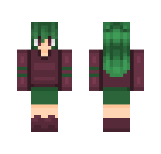 green hair, cool - Female Minecraft Skins - image 2
