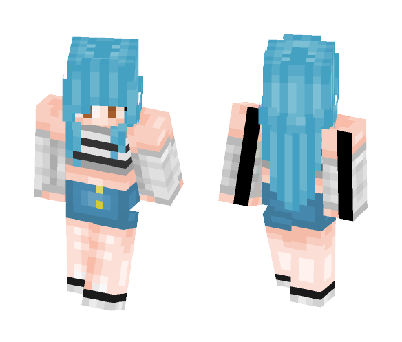 Blue Hair Beauty - Female Minecraft Skins - image 1