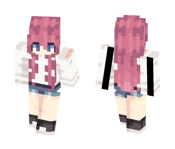 Kawaii Pink Hair Girl - Color Haired Girls Minecraft Skins - image 1